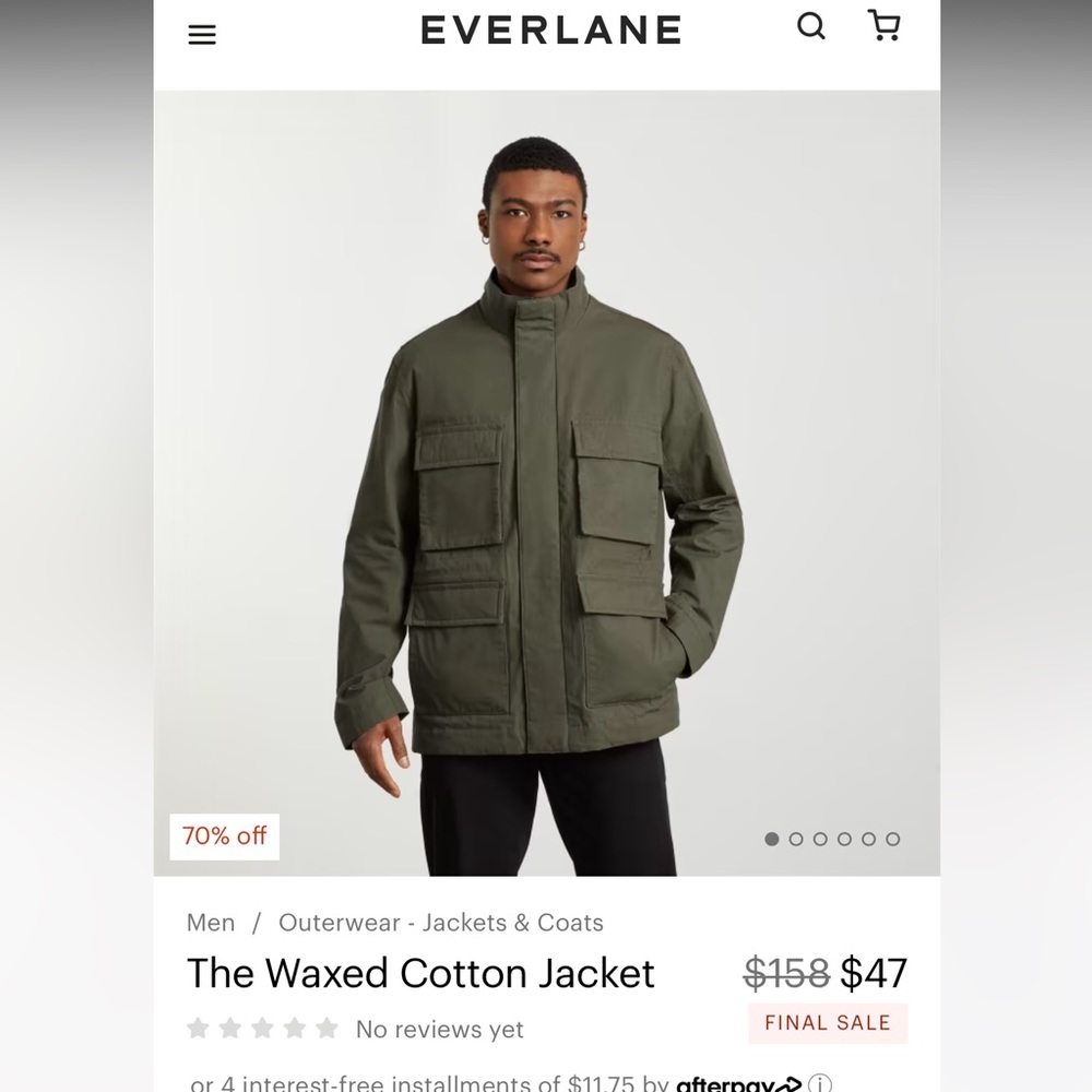 Men’s Waxed Jacket from Everlane - Large